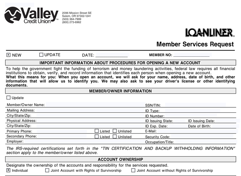 Application form